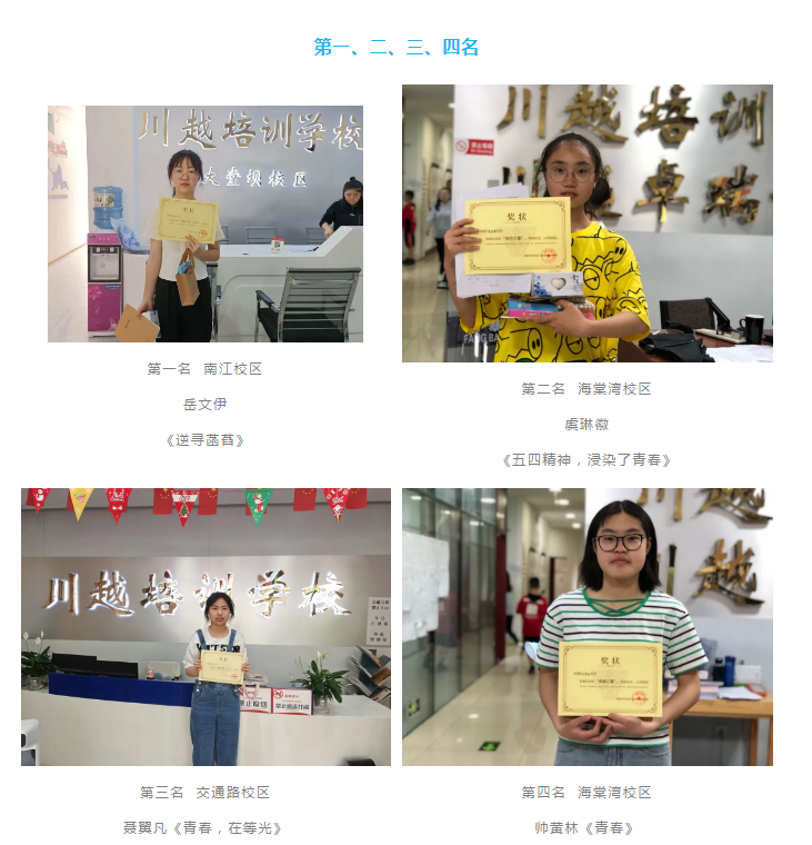 “我的青春我做主” | 五四征文比賽結(jié)果出爐啦！